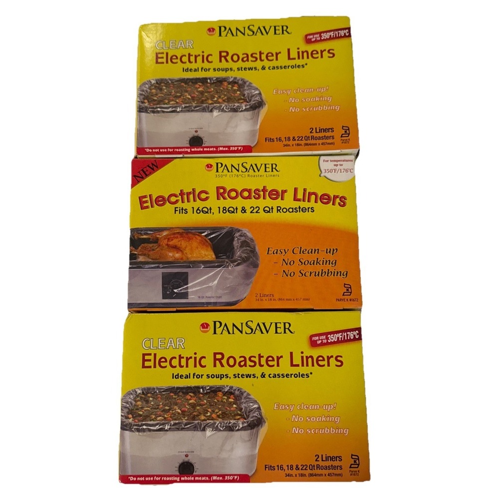 PanSaver Electric Roaster Liners Fits 16 18 22 Quart 3 Boxes 6 Liners 34X18 In